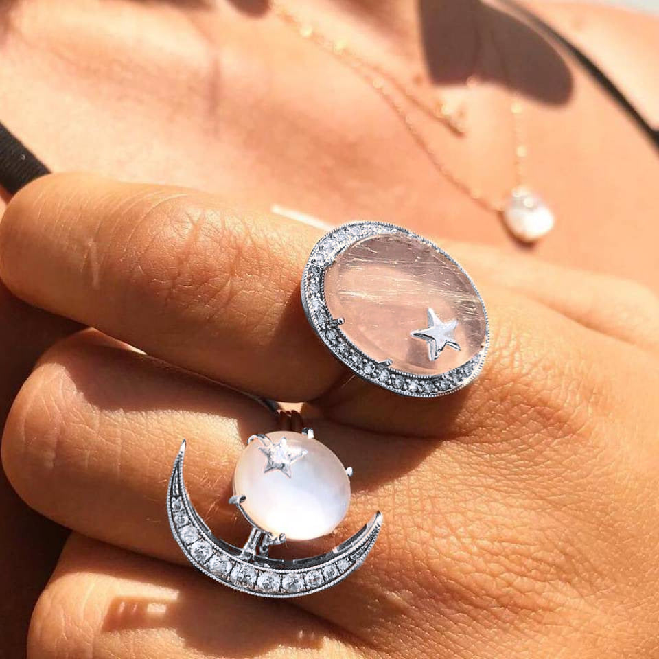 Transparent Crystal Gem Round Moon