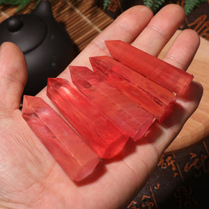 Natural Rare Red Quartz Crystal Single