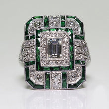 Load image into Gallery viewer, Cubic Zircon Ring Men Geometric
