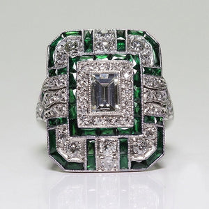 Cubic Zircon Ring Men Geometric