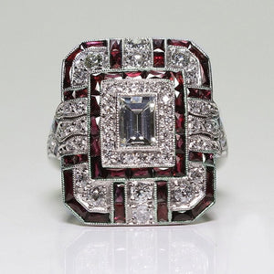 Cubic Zircon Ring Men Geometric