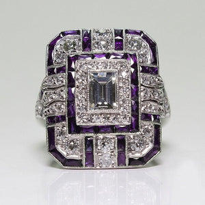 Cubic Zircon Ring Men Geometric