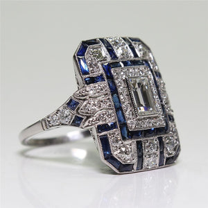 Cubic Zircon Ring Men Geometric